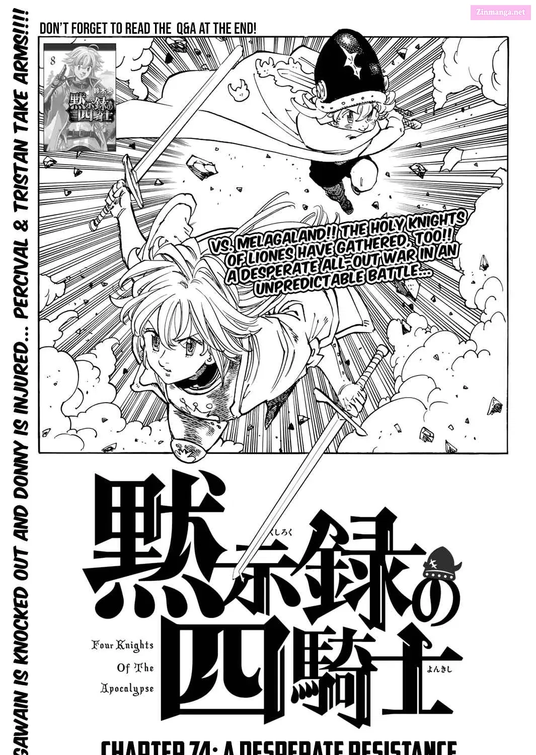 Mokushiroku no Yonkishi Chapter 74 page 1 - MangaKakalot